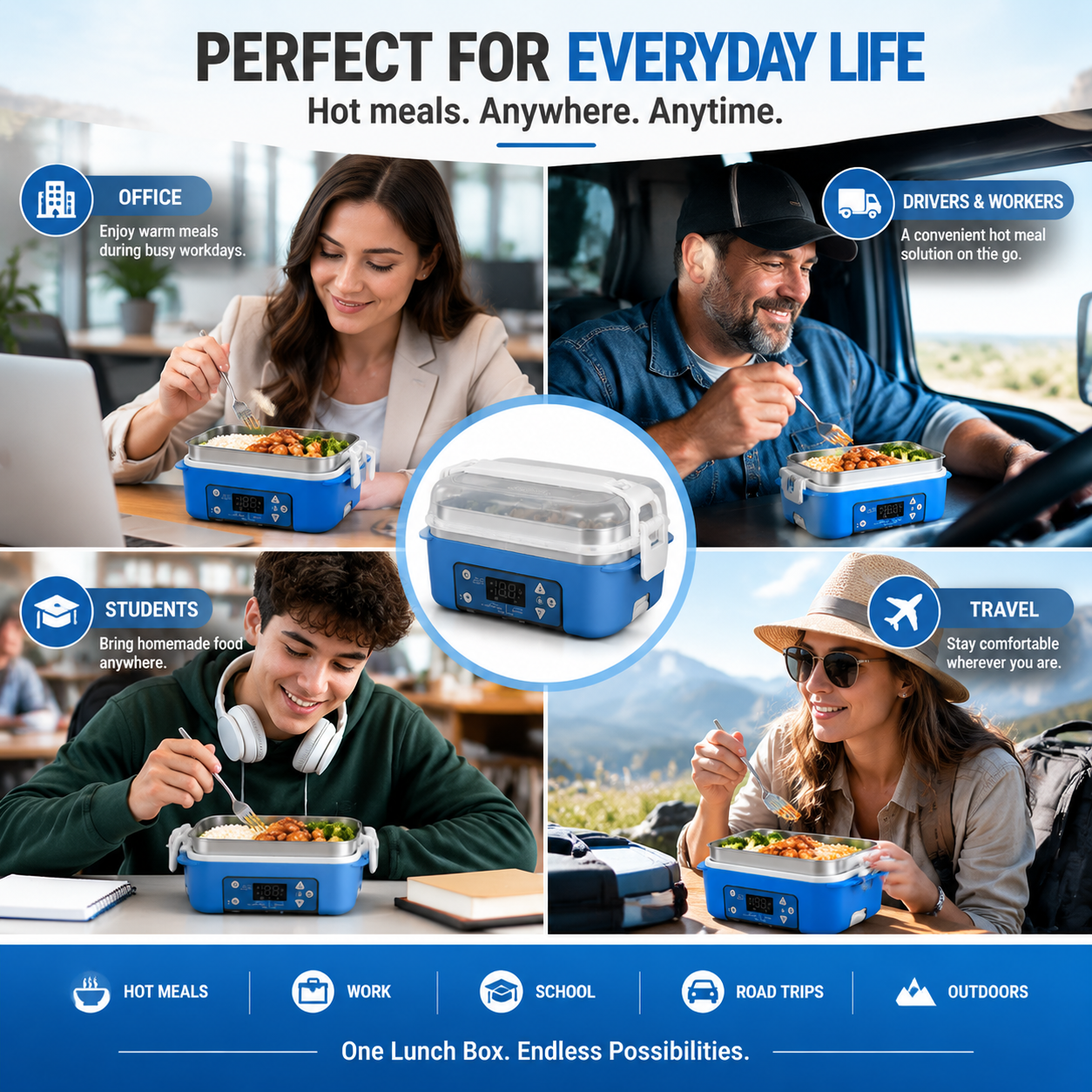 🍱 Portable Electric Heated Lunch Box | Warm Meals Anywhere For Work, Travel & Daily Meal Prep