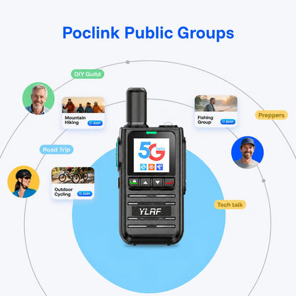 🛡️5G LTE Global Walkie Talkie with Lifetime Free SIM – Unlimited Range POC Smart Radio with App – Rugged Waterproof Pocket Radio for Hiking & Off-Grid Teams 🌍