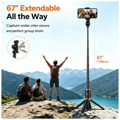 📱 SmartSelfie Stick & Tripod – Wireless Remote, Stable Stand, Creator Kit for iPhone & Android ✈️