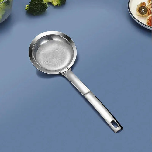 🍲 Fine Mesh Stainless Steel Skimmer Spoon – Remove Oil, Foam & Food Particles Easily