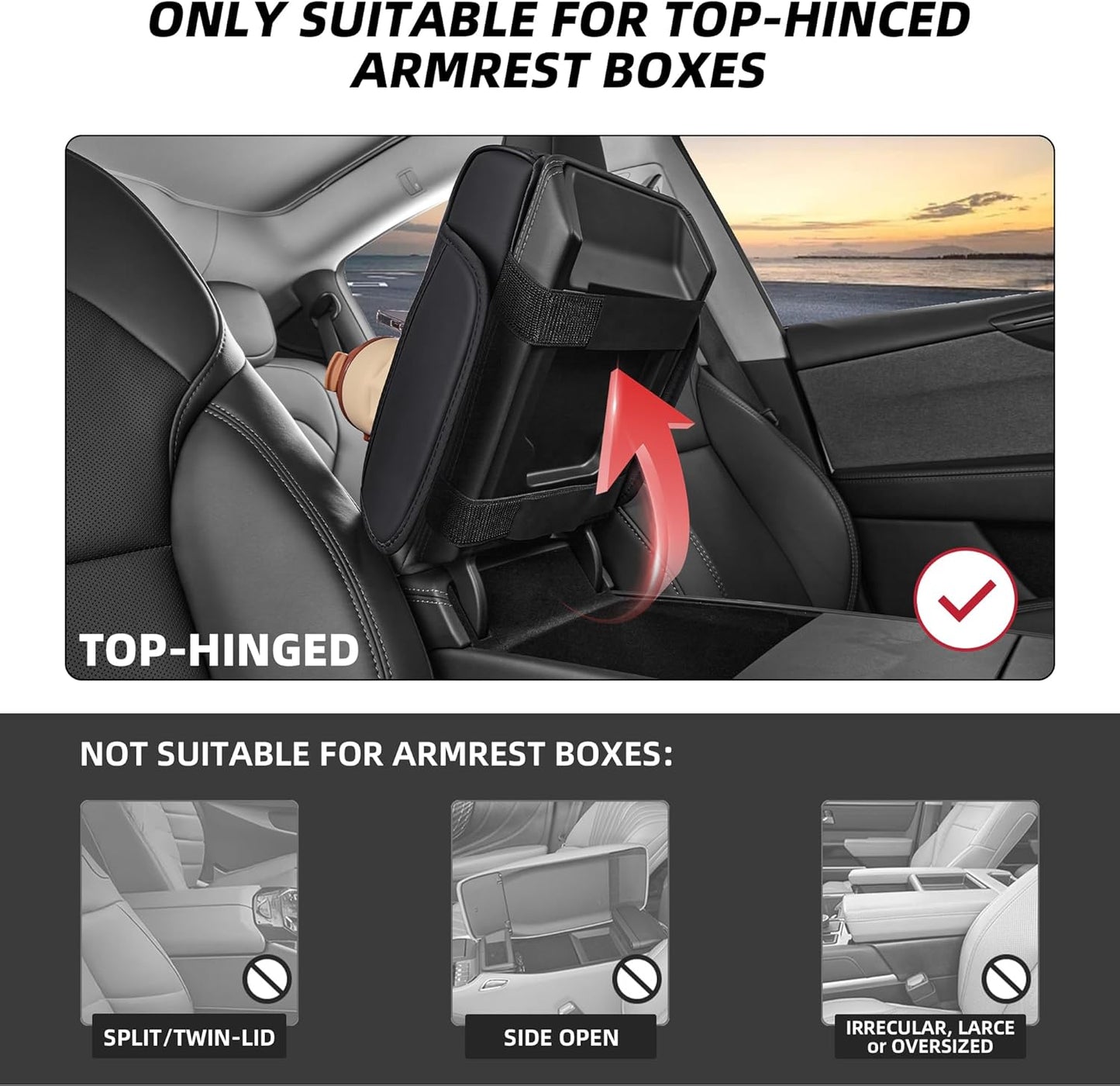 Car Center Console Armrest Organizer | 5-in-1 Storage Cover