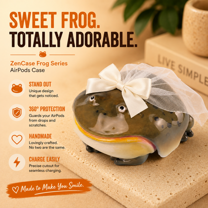 Handmade Cute Bow Frog Case