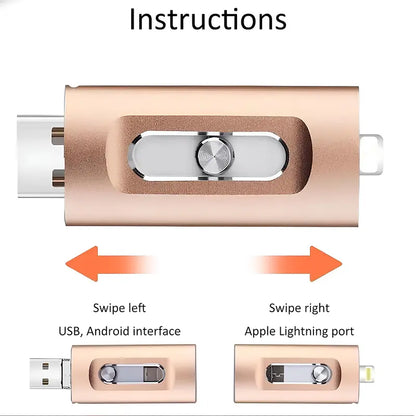 💾 4-in-1 High-Speed Flash Drive – Easy Backup for iPhone, Android & PC