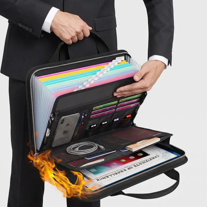 🔥 Fire-Resistant Document Organizer Bag – Large Capacity A4 File Storage Case