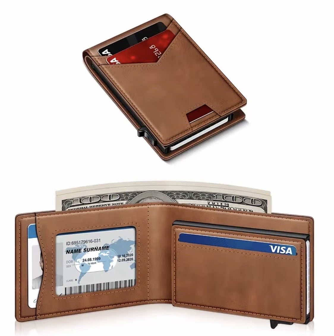 💳 POP-UP CARD WALLET | Slim RFID Blocking Wallet with Quick-Access Aluminum Card Holder & Money Clip
