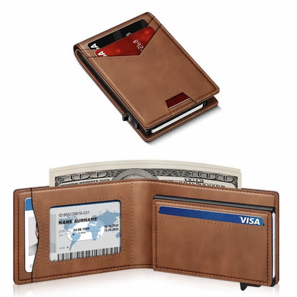 💳 POP-UP CARD WALLET | Slim RFID Blocking Wallet with Quick-Access Aluminum Card Holder & Money Clip