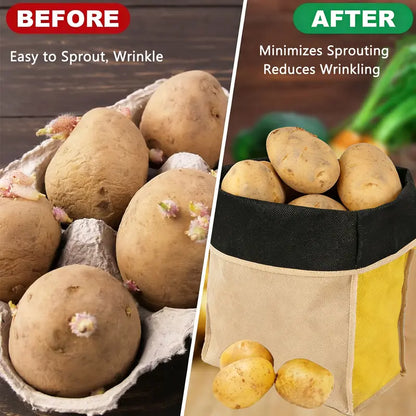 🥔 Keep-Fresh Potato & Onion Storage Bag – Breathable, Light-Blocking & Reusable