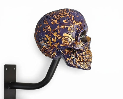 💀 Skull Helmet Wall Holder – Motorcycle Gear Display for Garage & Man Cave