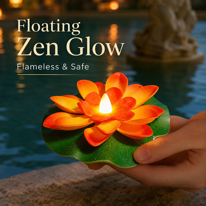 Floating Lotus LED Candle – Flameless Garden & Pool Decor for Spa, Patio, Wedding & Outdoor Ambience