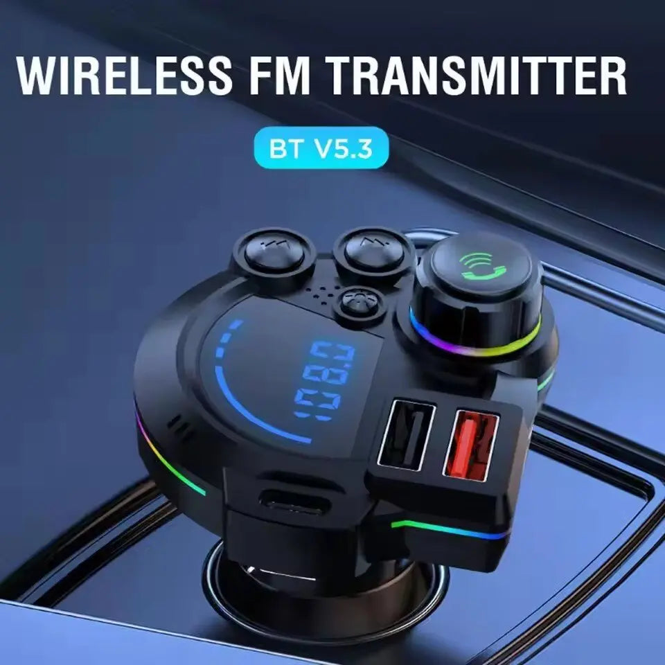 🔥 50% OFF TODAY ONLY ⚡ Car Bluetooth 5.3 FM Transmitter PD 30W Fast Charging • RGB Light • Dual USB • Hands-Free Calls