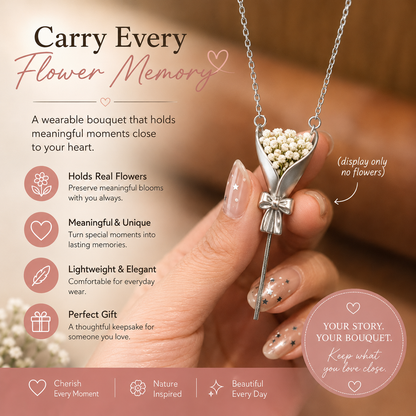 🌼 Real Flower Necklace Set | Wear Your Favorite Flowers Every Day