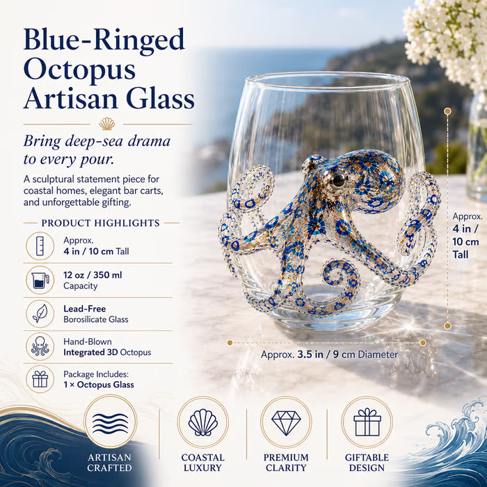🔥Last Day 49% OFF-🌊Artisanal Blue Ringed Octopus Glassware