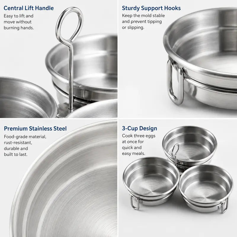 🍳 Easy-Lift Stainless Steel Egg Cooking Cups
