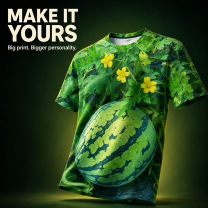 🍉 Funny 3D Watermelon T-Shirt for Men – 100% Cotton Summer Novelty Tee S–6XL
