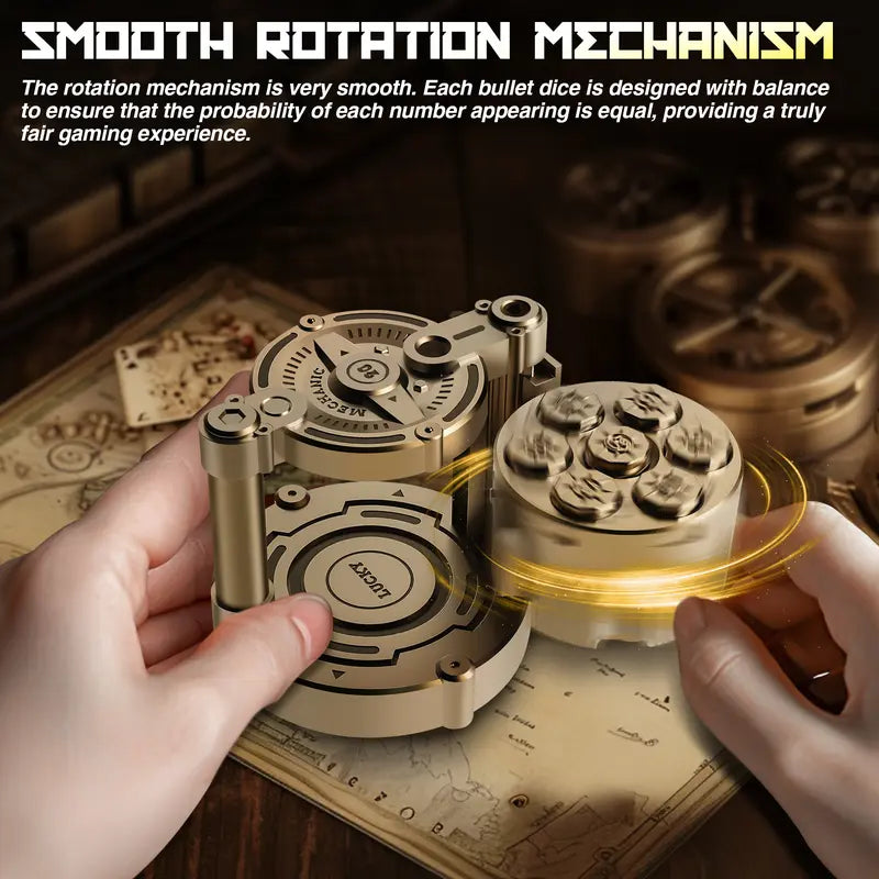 Metal DND Dice Set with Rotating Holder | 7-Piece Polyhedral RPG Dice