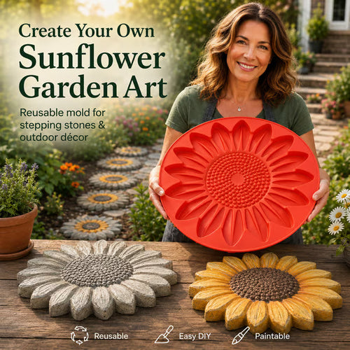 💥 LAST DAY 49% OFF - 🌻 Reusable Sunflower Stepping Stone Mold!!!