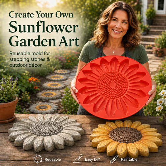 💥 LAST DAY 49% OFF - 🌻 Reusable Sunflower Stepping Stone Mold!!!
