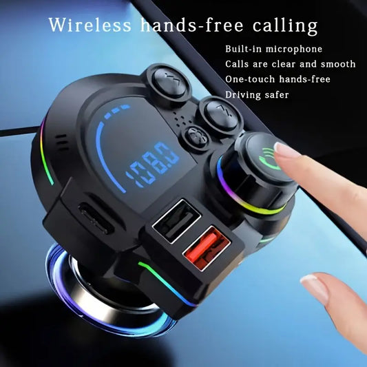 🔥 50% OFF TODAY ONLY ⚡ Car Bluetooth 5.3 FM Transmitter PD 30W Fast Charging • RGB Light • Dual USB • Hands-Free Calls