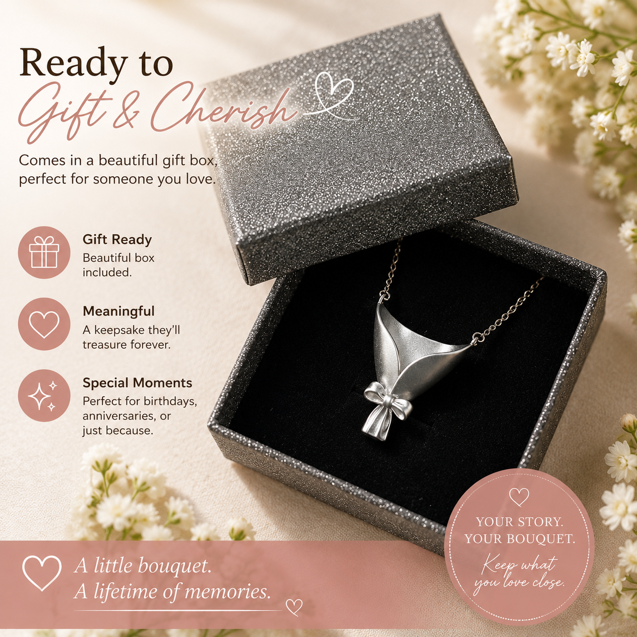 🌼 Real Flower Necklace Set | Wear Your Favorite Flowers Every Day
