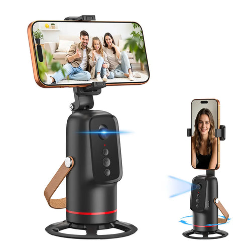 Auto Face Tracking Tripod for Smartphones & Cellphones - Gesture Control, 360-Degree Camera Mount Selfie Accessories, Smart Shooting Phone Mount, Smartphone Camera Accessories for Vlogging, Live Streaming