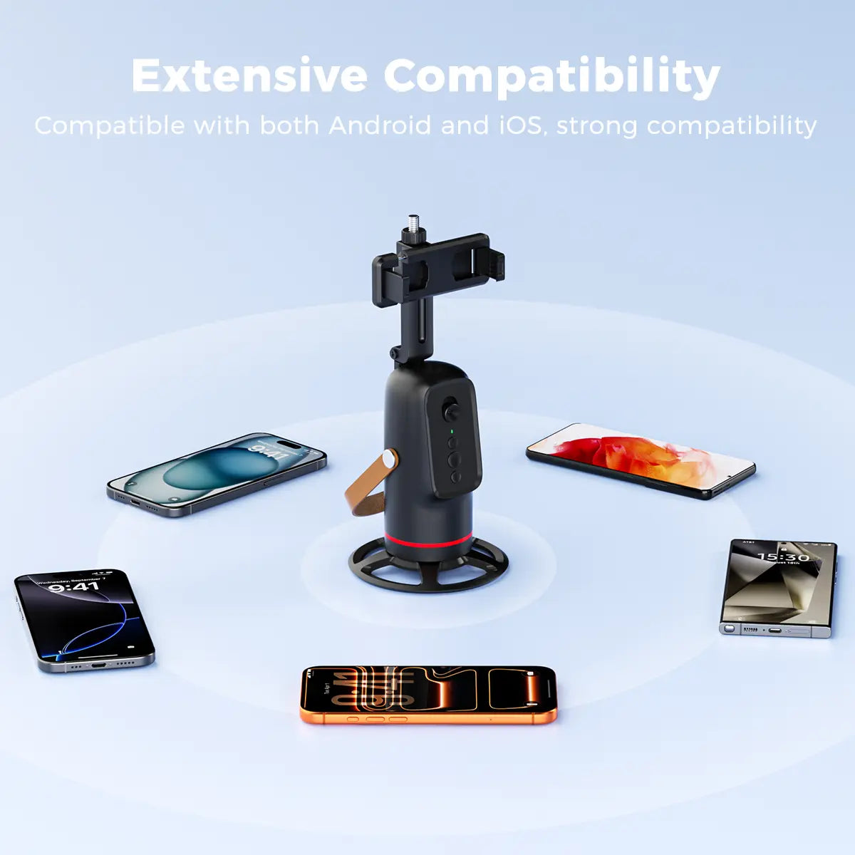 Auto Face Tracking Tripod for Smartphones & Cellphones - Gesture Control, 360-Degree Camera Mount Selfie Accessories, Smart Shooting Phone Mount, Smartphone Camera Accessories for Vlogging, Live Streaming