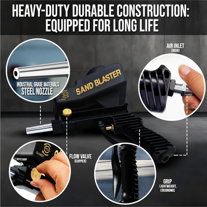 🛠️Light-Duty Pneumatic Sandblaster Kit | 150 PSI | Metal Nozzle | Rust Removal | Air Compressor Powered