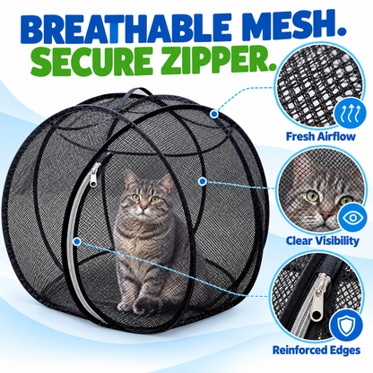 🐈 Pop-Up Mesh Cat Playpen – Roomy 32-Inch Indoor & Outdoor Enclosure