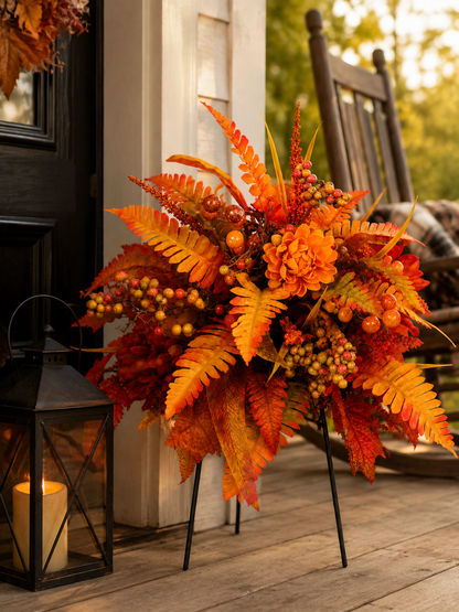🍂Autumn Harvest Floral Garden Stake Arrangement