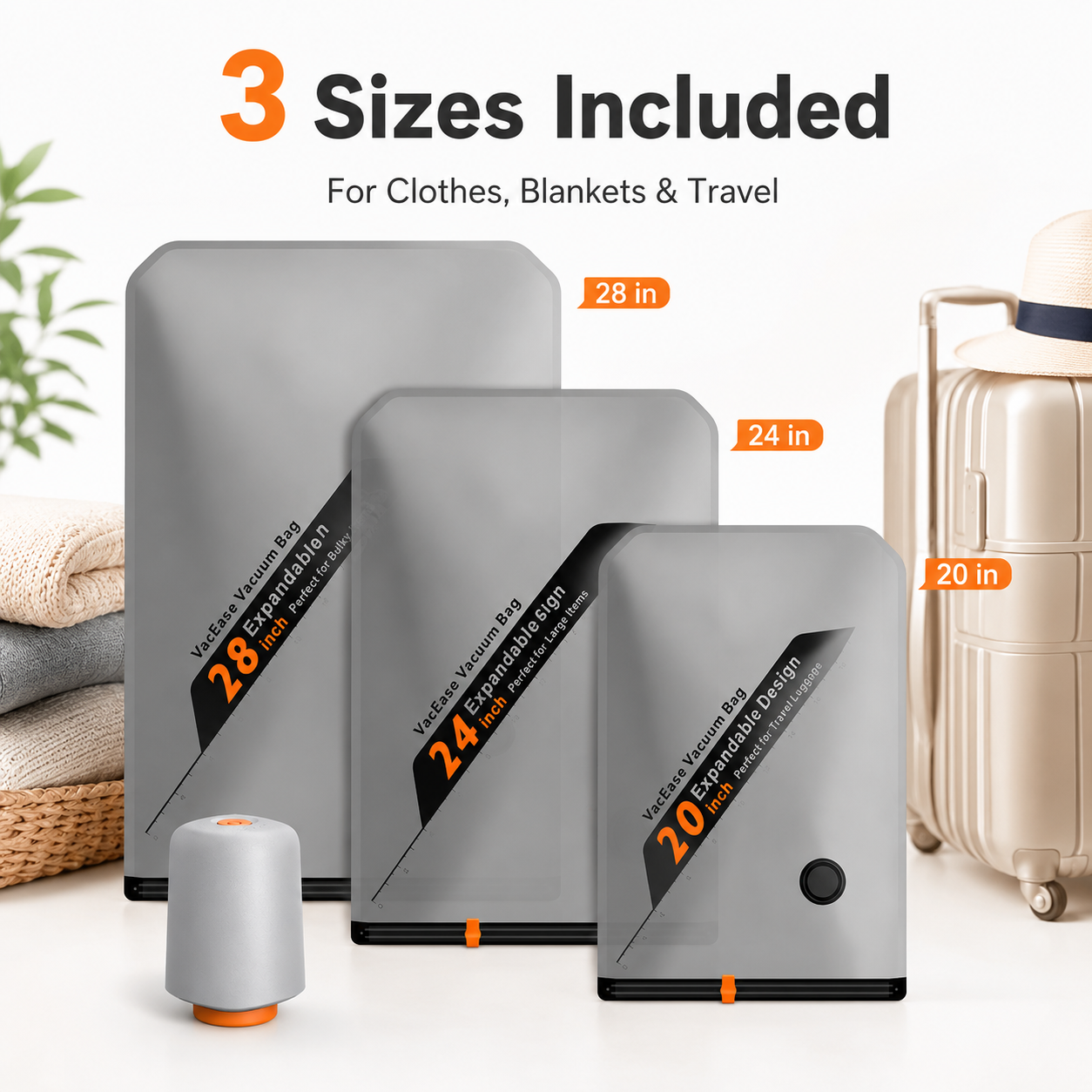 ✨ Wireless Vacuum Storage Bags with Portable Pump – Save Up to 70% Space
