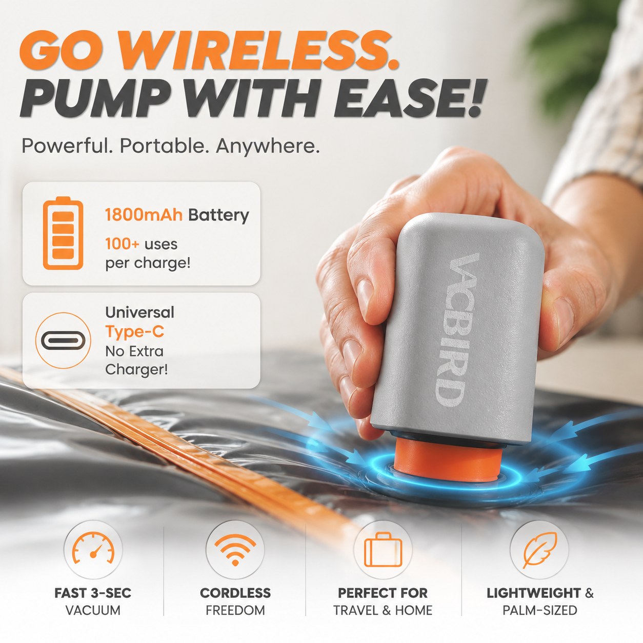 ✨ Wireless Vacuum Storage Bags with Portable Pump – Save Up to 70% Space