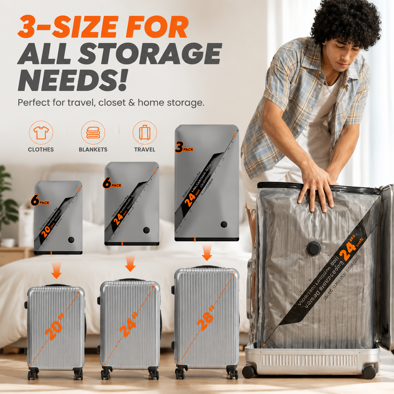 ✨ Wireless Vacuum Storage Bags with Portable Pump – Save Up to 70% Space