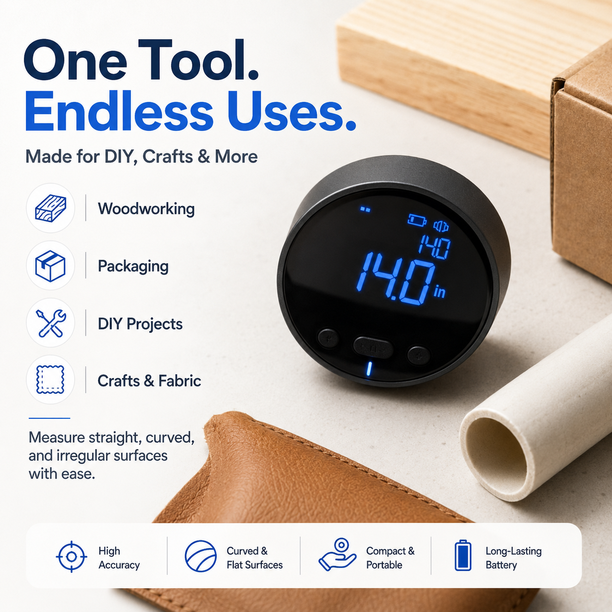 Digital Rolling Measuring Tool – Measure Straight, Curved & Irregular Surfaces