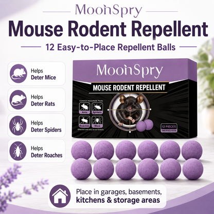 MoonSpry 12-Pack Mouse, Rodent & Snake Repellent Balls – Easy Place-and-Go Pest Deterrent