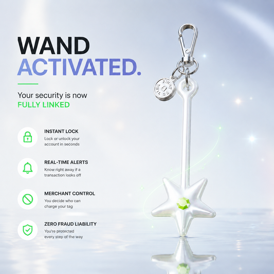 Magical NFC Wand – Smart Tap-to-Lock Security Keychain for Cash App | Instant Wallet Protection & Control