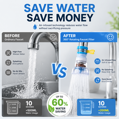 3PCS Faucet Filter Set - Water Faucet Extenders 360 Rotating,Adjustable Water Purifier for Sink (0.83 x 2.6 x 1.85),Easy to Install and Store, Reduce Water Waste, Good for Kitchen and Bathroom