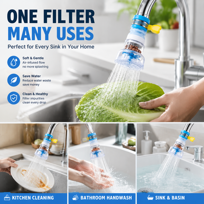 3PCS Faucet Filter Set - Water Faucet Extenders 360 Rotating,Adjustable Water Purifier for Sink (0.83 x 2.6 x 1.85),Easy to Install and Store, Reduce Water Waste, Good for Kitchen and Bathroom