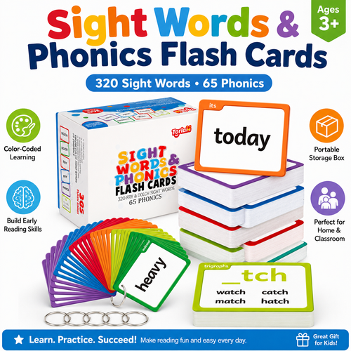 Sight Words & Phonics Flash Cards – Help Kids Read Faster & Build Confidence