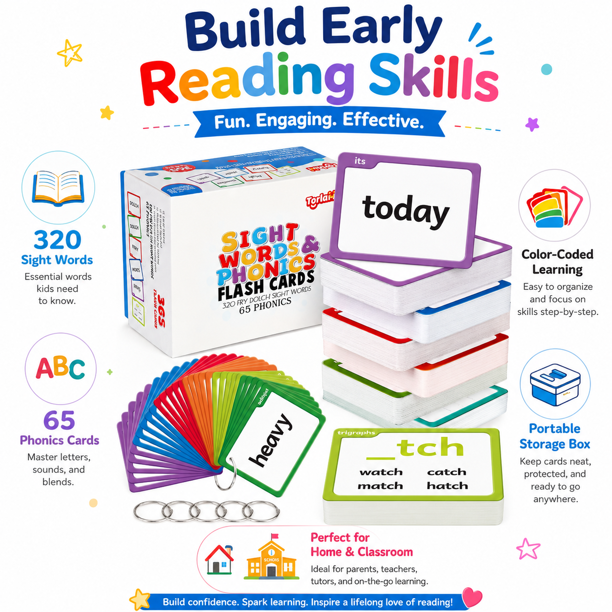 Sight Words & Phonics Flash Cards – Help Kids Read Faster & Build Confidence
