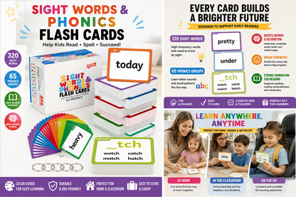 Sight Words & Phonics Flash Cards – Help Kids Read Faster & Build Confidence