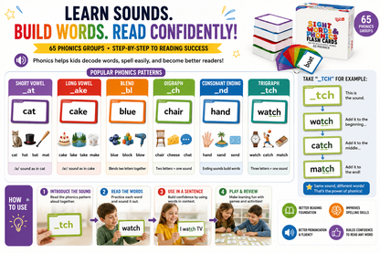 Sight Words & Phonics Flash Cards – Help Kids Read Faster & Build Confidence