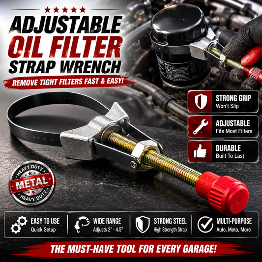 NEW Auto Car Diameter Adjustable Oil Filter Removal Strap Wrench Tool,Car Oil Filter Wrench.