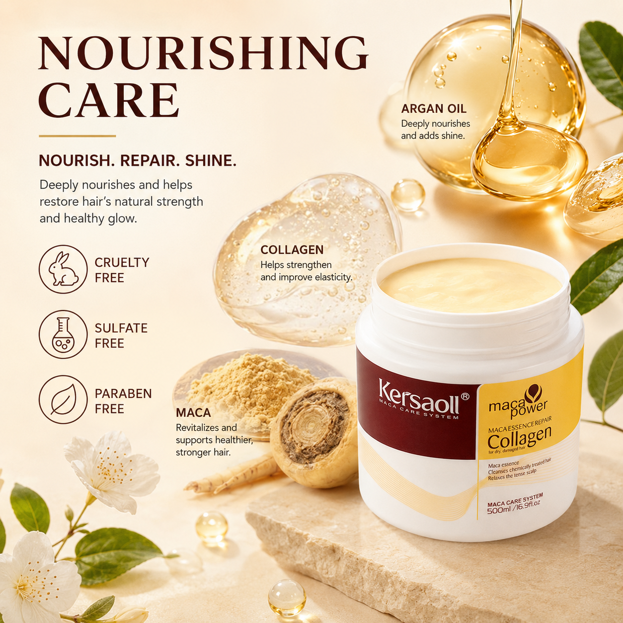 ✨ Bestseller Collagen Hair Mask 500ml – Deep Repair with Argan Oil 💖