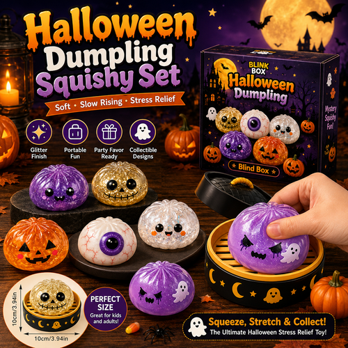🎃 Limited-Time Sale 👻 Halloween Ghost Dumpling Slow-Rebound Squishy Toy🎁