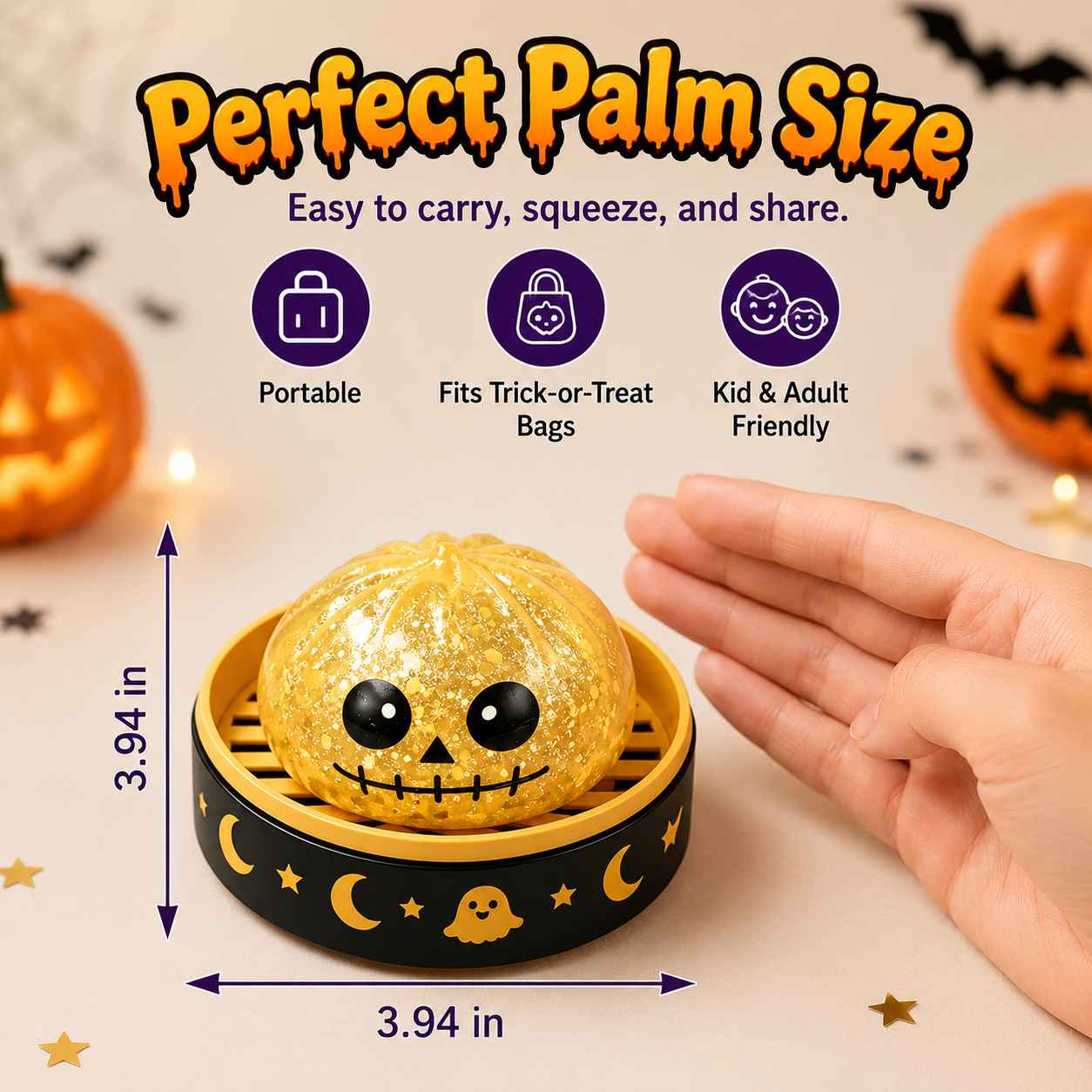 🎃 Limited-Time Sale 👻 Halloween Ghost Dumpling Slow-Rebound Squishy Toy🎁