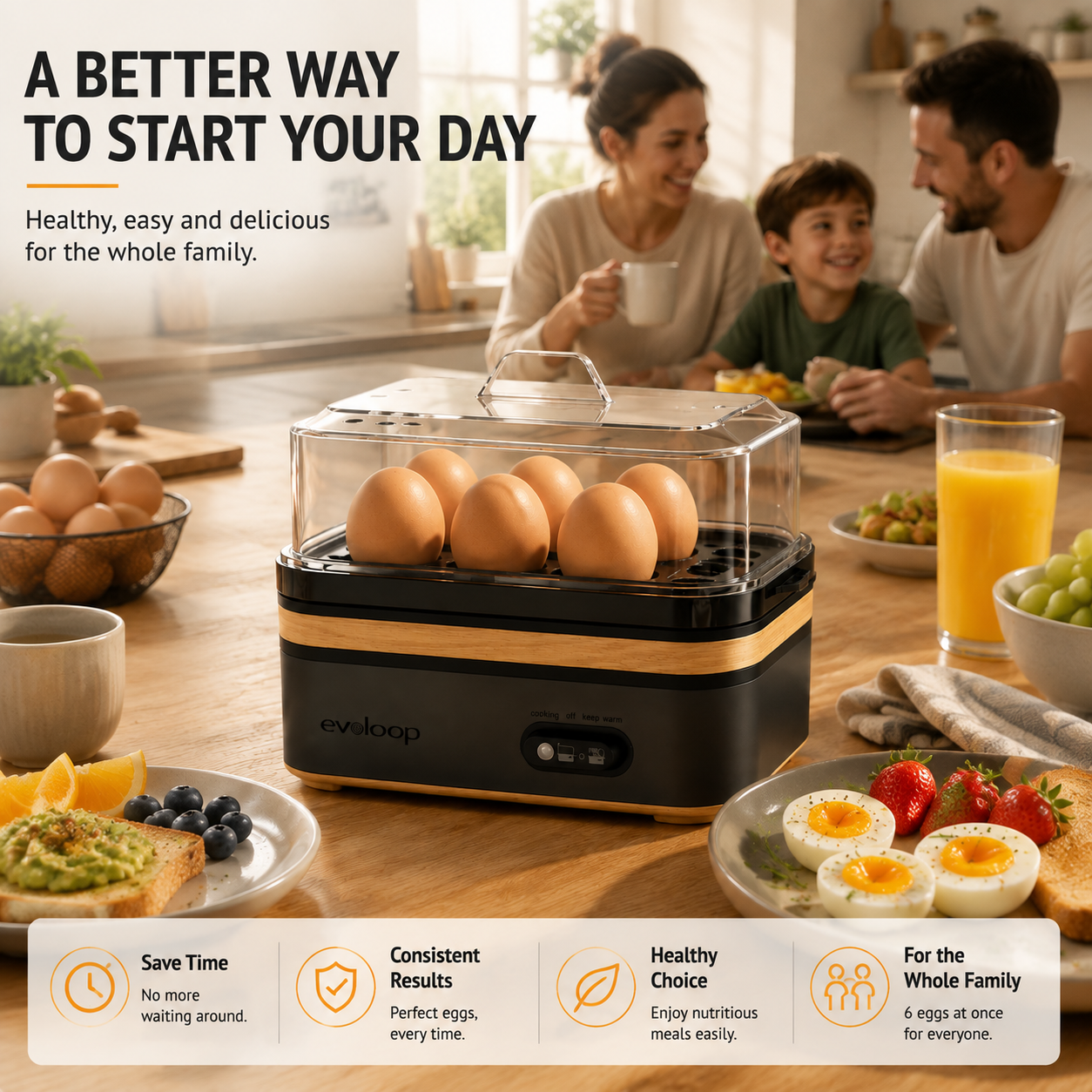 🥚 Rapid 6-Egg Electric Egg Cooker – Soft, Medium & Hard Boiled Eggs, Poacher & Omelet Maker | Limited Time Deal