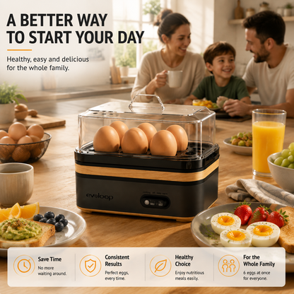 🥚 Rapid 6-Egg Electric Egg Cooker – Soft, Medium & Hard Boiled Eggs, Poacher & Omelet Maker | Limited Time Deal