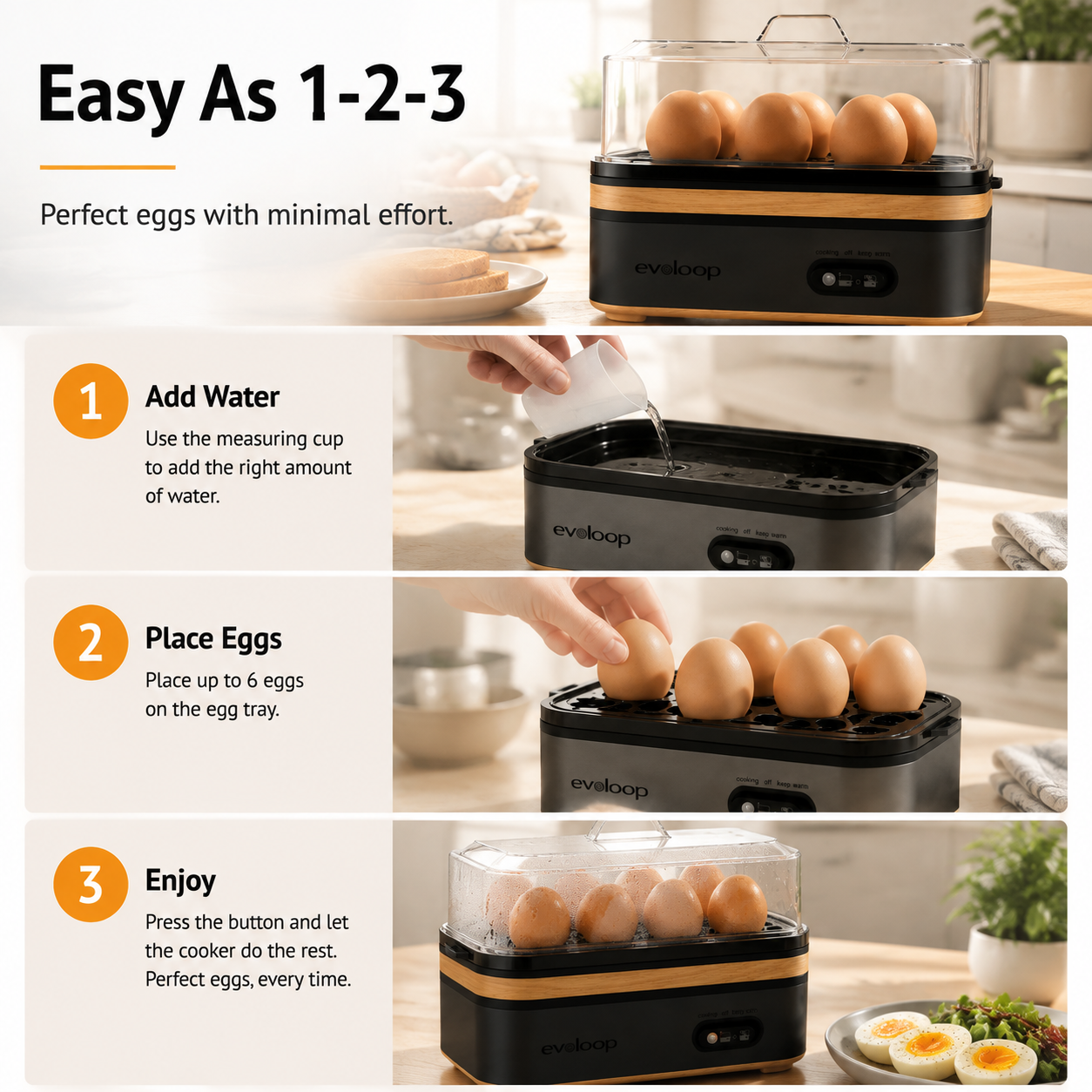 🥚 Rapid 6-Egg Electric Egg Cooker – Soft, Medium & Hard Boiled Eggs, Poacher & Omelet Maker | Limited Time Deal