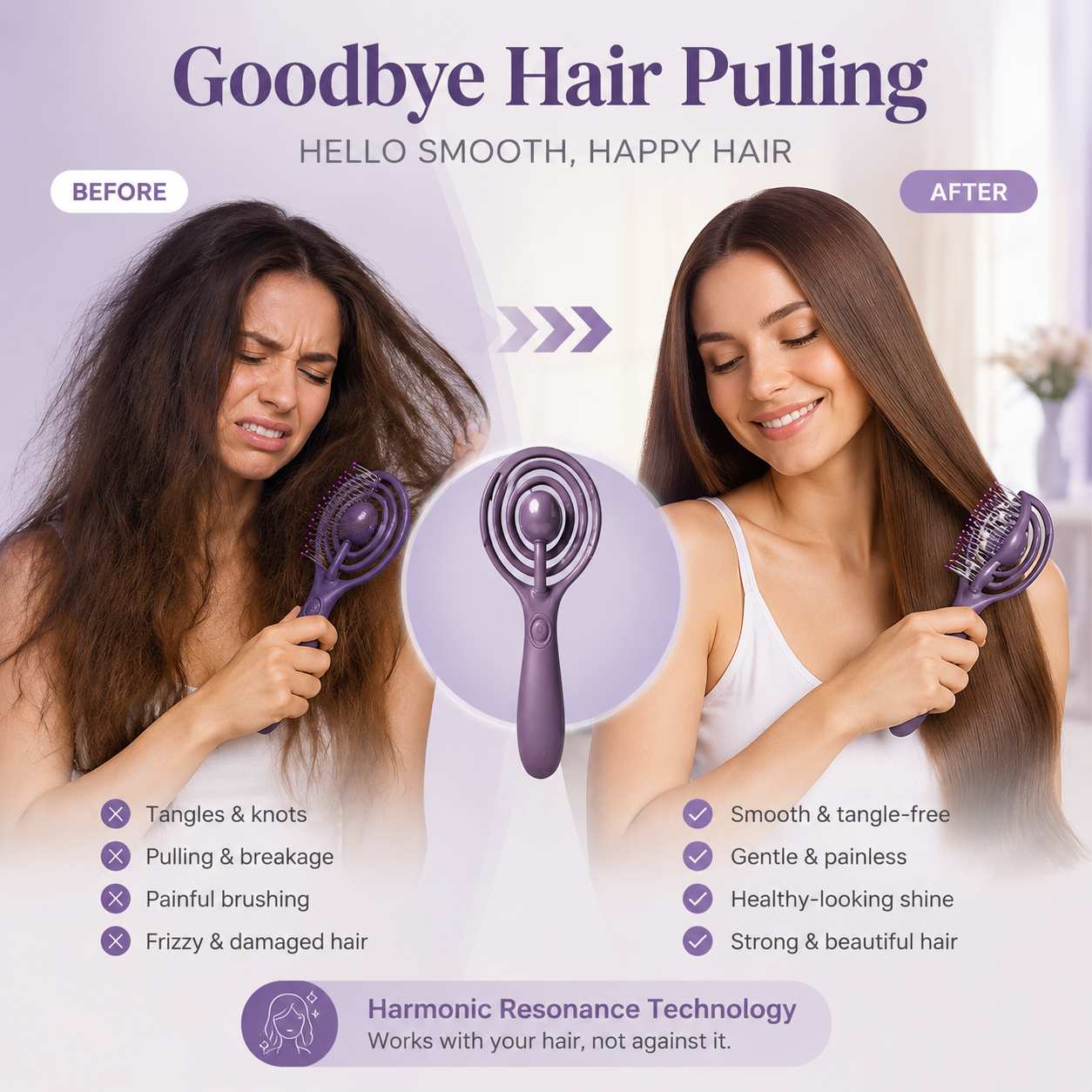✨ Powered Detangling Hair Brush & Scalp Massager