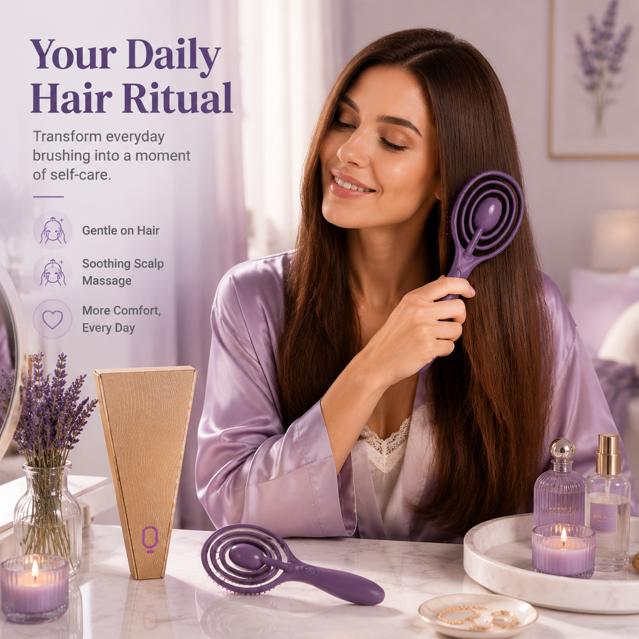 ✨ Powered Detangling Hair Brush & Scalp Massager