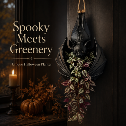 🦇 Hanging Bat Planter — Gothic Botanical Wall Decor